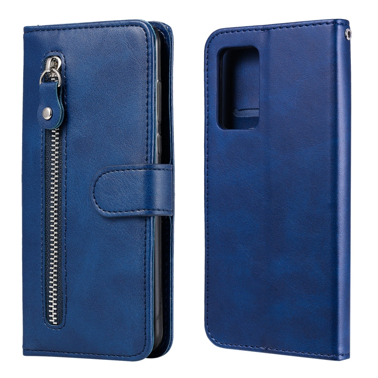 For OPPO Reno6 5G Fashion Calf Texture Zipper Horizontal Flip Leather Case with Holder & Card Slots & Wallet(Blue) by buy2fix