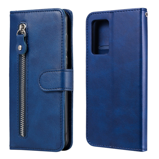 For OPPO Reno6 5G Fashion Calf Texture Zipper Horizontal Flip Leather Case with Holder & Card Slots & Wallet(Blue) by buy2fix