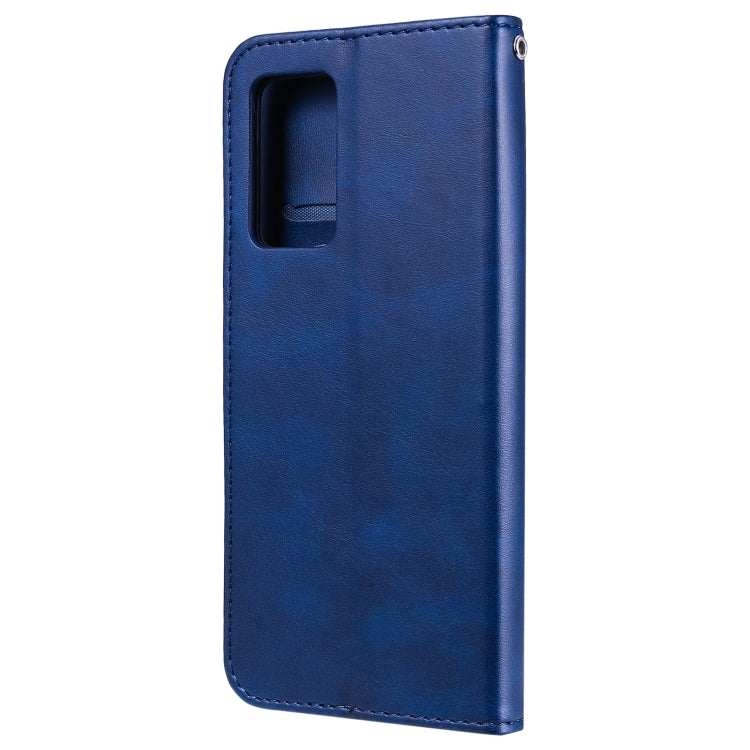 For OPPO Reno6 5G Fashion Calf Texture Zipper Horizontal Flip Leather Case with Holder & Card Slots & Wallet(Blue) by buy2fix