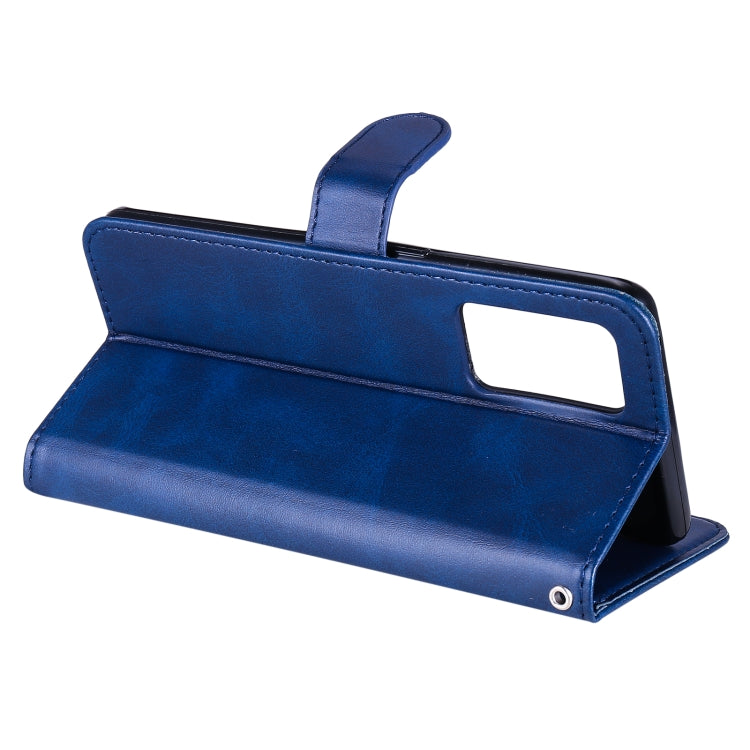 For OPPO Reno6 5G Fashion Calf Texture Zipper Horizontal Flip Leather Case with Holder & Card Slots & Wallet(Blue) by buy2fix