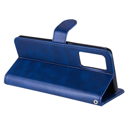 For OPPO Reno6 5G Fashion Calf Texture Zipper Horizontal Flip Leather Case with Holder & Card Slots & Wallet(Blue) by buy2fix