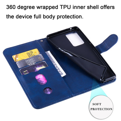 For OPPO Reno6 5G Fashion Calf Texture Zipper Horizontal Flip Leather Case with Holder & Card Slots & Wallet(Blue) by buy2fix