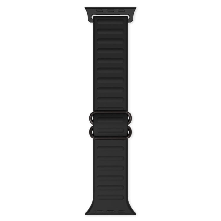 Japanese Word Buckle Silicone Watch Band For Apple Watch Ultra 49mm&Watch Ultra 2 49mm / Series 9&8&7 45mm / SE 3&SE 2&6&SE&5&4 44mm / 3&2&1 42mm(Black) by buy2fix