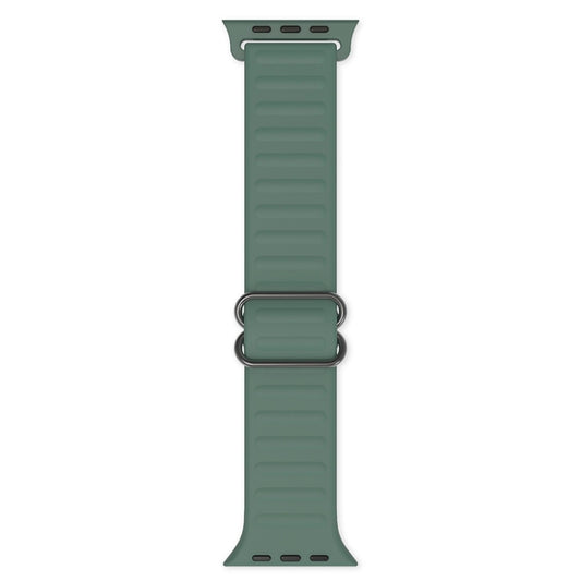 Japanese Word Buckle Silicone Watch Band For Apple Watch Ultra 49mm&Watch Ultra 2 49mm / Series 9&8&7 45mm / SE 3&SE 2&6&SE&5&4 44mm / 3&2&1 42mm(Pine Needle Green) by buy2fix