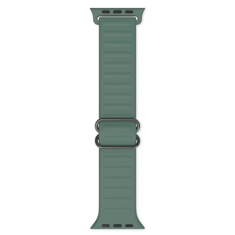 Japanese Word Buckle Silicone Watch Band For Apple Watch Series 9&8&7 41mm / SE 3&SE 2&6&SE&5&4 40mm / 3&2&1 38mm(Pine Needle Green) by buy2fix