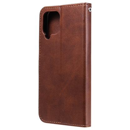 For Samsung Galaxy A22 4G Fashion Calf Texture Zipper Horizontal Flip Leather Case with Holder & Card Slots & Wallet(Brown) by buy2fix