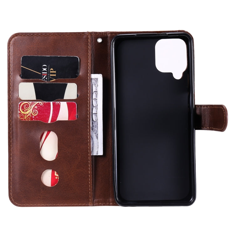 For Samsung Galaxy A22 4G Fashion Calf Texture Zipper Horizontal Flip Leather Case with Holder & Card Slots & Wallet(Brown) by buy2fix