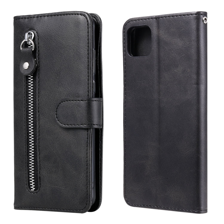 For Samsung Galaxy A22 5G Fashion Calf Texture Zipper Horizontal Flip Leather Case with Holder & Card Slots & Wallet(Black) by buy2fix