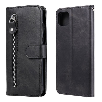 For Samsung Galaxy A22 5G Fashion Calf Texture Zipper Horizontal Flip Leather Case with Holder & Card Slots & Wallet(Black) by buy2fix