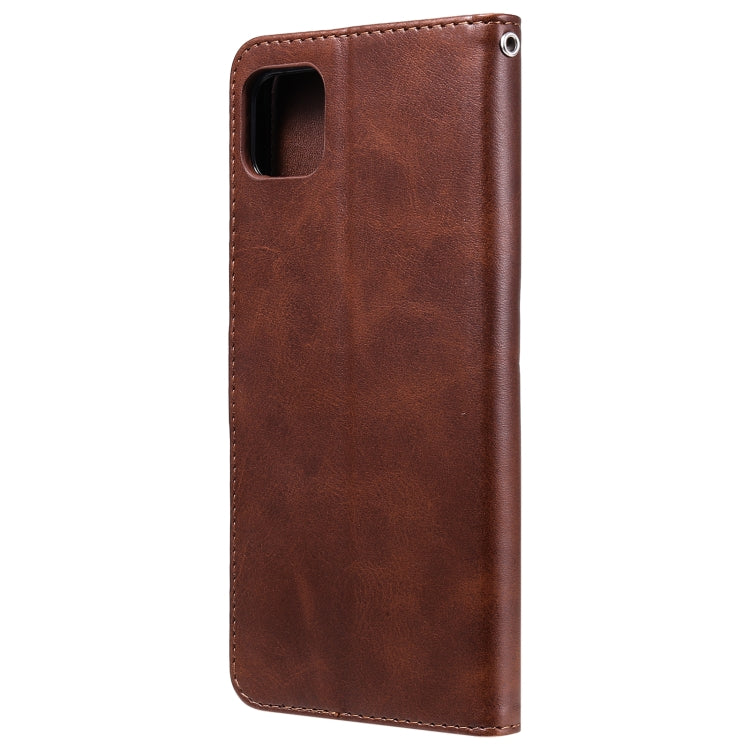 For Samsung Galaxy A22 5G Fashion Calf Texture Zipper Horizontal Flip Leather Case with Holder & Card Slots & Wallet(Brown) by buy2fix