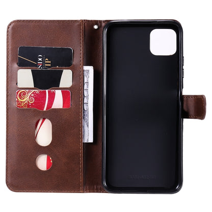 For Samsung Galaxy A22 5G Fashion Calf Texture Zipper Horizontal Flip Leather Case with Holder & Card Slots & Wallet(Brown) by buy2fix