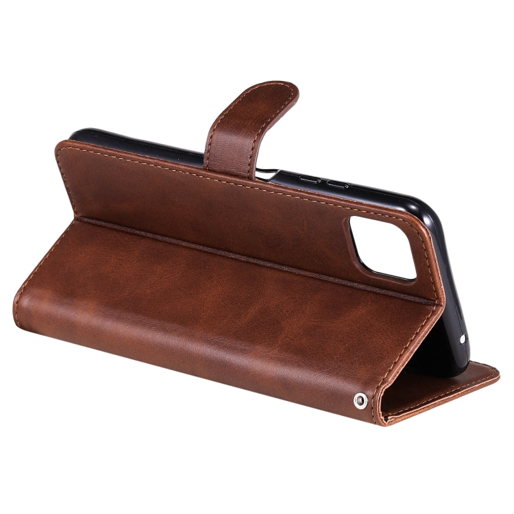 For Samsung Galaxy A22 5G Fashion Calf Texture Zipper Horizontal Flip Leather Case with Holder & Card Slots & Wallet(Brown) by buy2fix