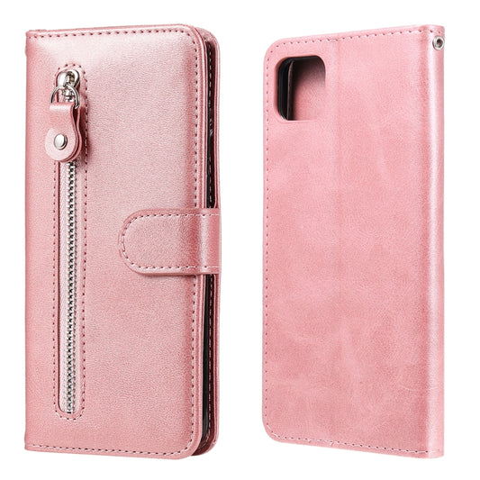 For Samsung Galaxy A22 5G Fashion Calf Texture Zipper Horizontal Flip Leather Case with Holder & Card Slots & Wallet(Rose Gold) by buy2fix