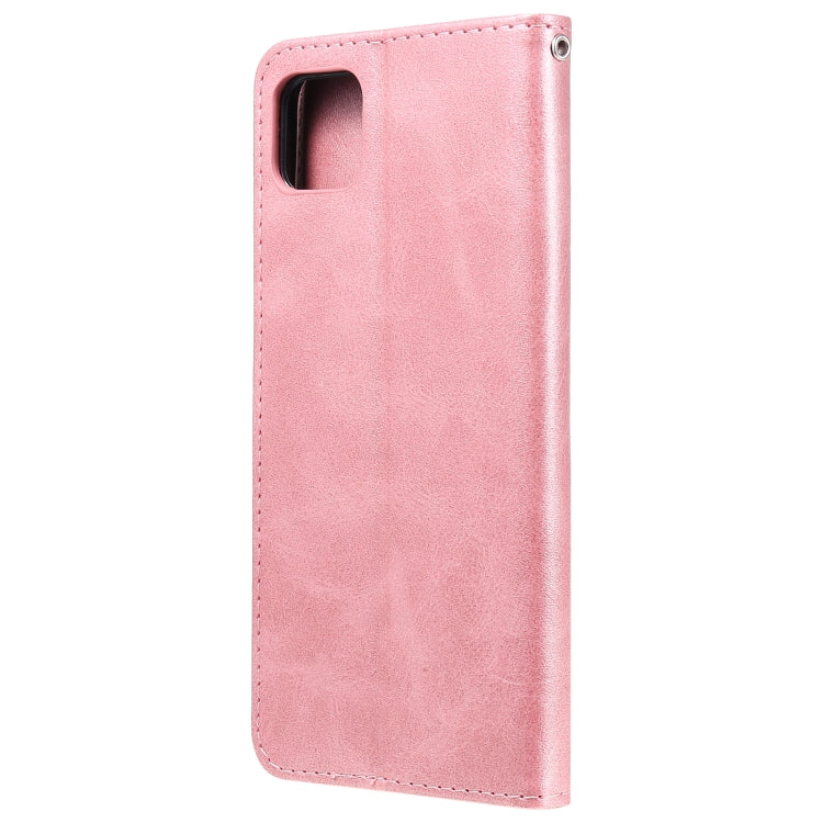 For Samsung Galaxy A22 5G Fashion Calf Texture Zipper Horizontal Flip Leather Case with Holder & Card Slots & Wallet(Rose Gold) by buy2fix