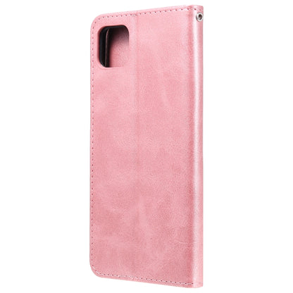 For Samsung Galaxy A22 5G Fashion Calf Texture Zipper Horizontal Flip Leather Case with Holder & Card Slots & Wallet(Rose Gold) by buy2fix