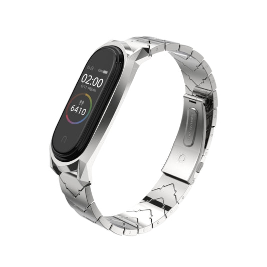 For Xiaomi Mi Band 6 / 5 / 4 / 3 Mijobs GT Metal Stainless Steel V Type Watch Band(Silver) - Watch Bands by MIJOBS | Online Shopping UK | buy2fix