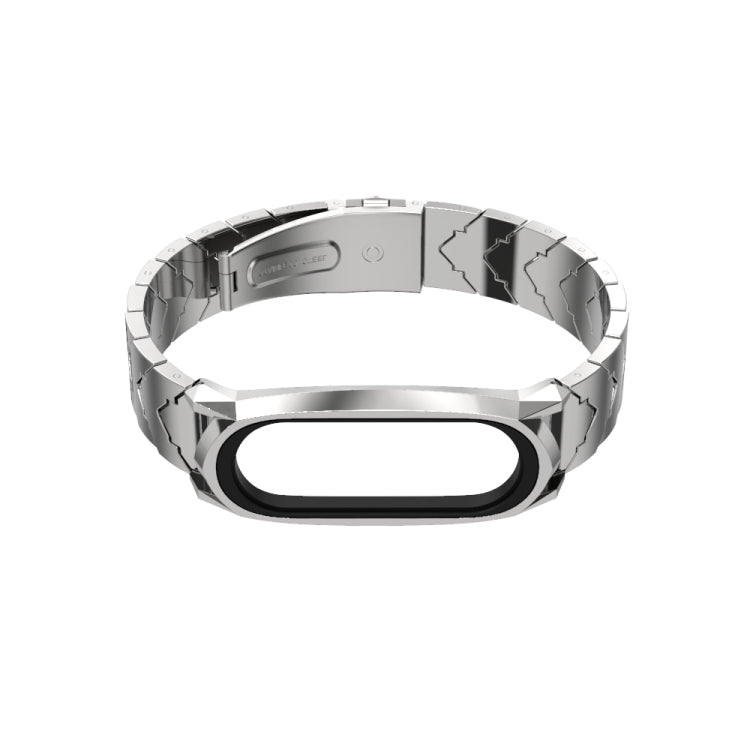 For Xiaomi Mi Band 6 / 5 / 4 / 3 Mijobs GT Metal Stainless Steel V Type Watch Band(Silver) - Watch Bands by MIJOBS | Online Shopping UK | buy2fix