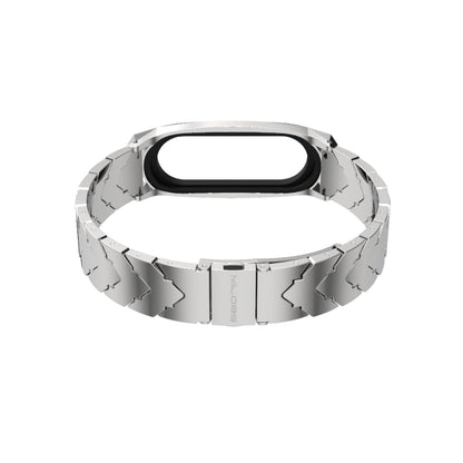 For Xiaomi Mi Band 6 / 5 / 4 / 3 Mijobs GT Metal Stainless Steel V Type Watch Band(Silver) - Watch Bands by MIJOBS | Online Shopping UK | buy2fix