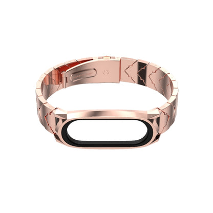 For Xiaomi Mi Band 6 / 5 / 4 / 3 Mijobs GT Metal Stainless Steel V Type Watch Band(Rose Gold) - Watch Bands by MIJOBS | Online Shopping UK | buy2fix