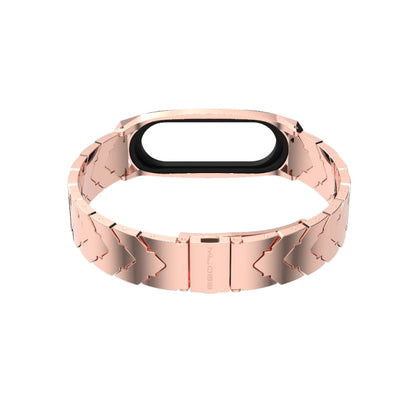 For Xiaomi Mi Band 6 / 5 / 4 / 3 Mijobs GT Metal Stainless Steel V Type Watch Band(Rose Gold) - Watch Bands by MIJOBS | Online Shopping UK | buy2fix
