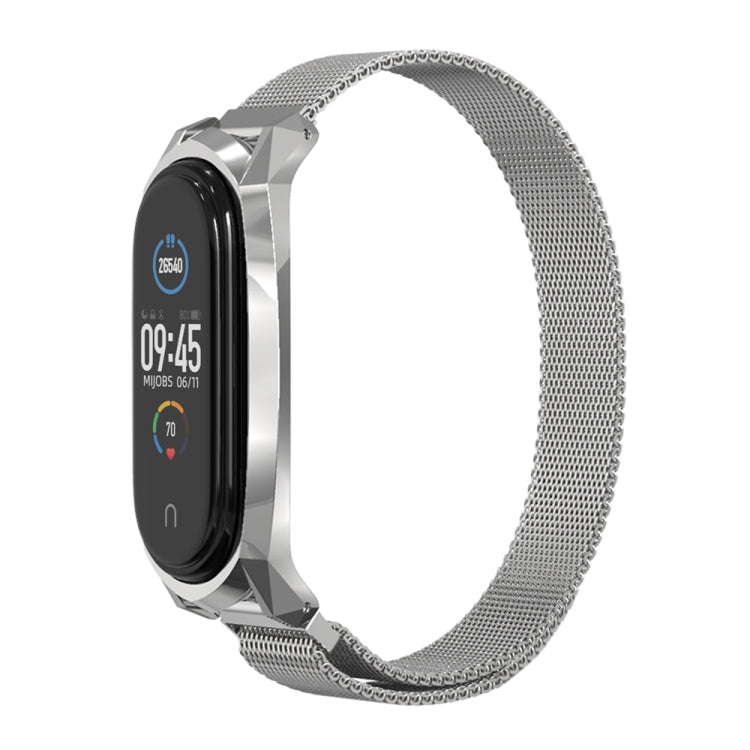 For Xiaomi Mi Band 6 / 5 / 4 / 3 Mijobs Milan Magnetic GT Stainless Steel Watch Band(Silver) - Watch Bands by MIJOBS | Online Shopping UK | buy2fix