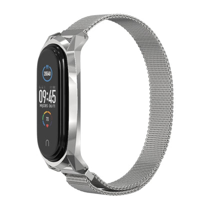 For Xiaomi Mi Band 6 / 5 / 4 / 3 Mijobs Milan Magnetic GT Stainless Steel Watch Band(Silver) - Watch Bands by MIJOBS | Online Shopping UK | buy2fix