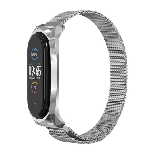 For Xiaomi Mi Band 6 / 5 / 4 / 3 Mijobs Milan Magnetic GT Stainless Steel Watch Band(Silver) - Watch Bands by MIJOBS | Online Shopping UK | buy2fix