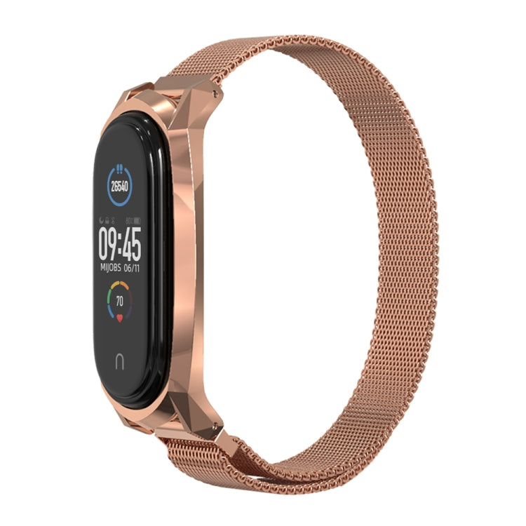 For Xiaomi Mi Band 6 / 5 / 4 / 3 Mijobs Milan Magnetic GT Stainless Steel Watch Band(Rose Gold) - Watch Bands by MIJOBS | Online Shopping UK | buy2fix
