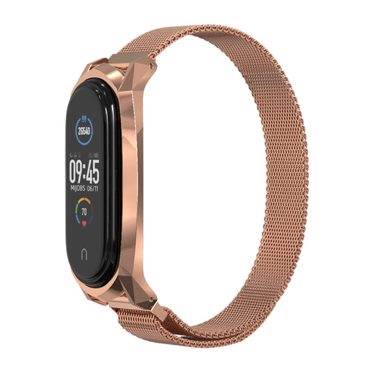 For Xiaomi Mi Band 6 / 5 / 4 / 3 Mijobs Milan Magnetic GT Stainless Steel Watch Band(Rose Gold) - Watch Bands by MIJOBS | Online Shopping UK | buy2fix