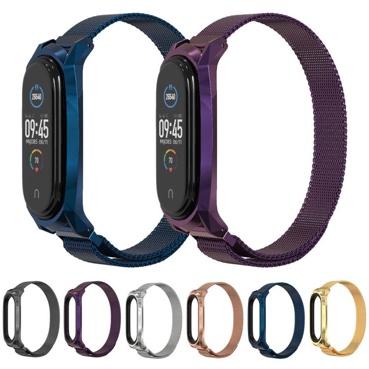 For Xiaomi Mi Band 6 / 5 / 4 / 3 Mijobs Milan Magnetic GT Stainless Steel Watch Band(Gold) - Watch Bands by MIJOBS | Online Shopping UK | buy2fix