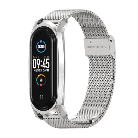 For Xiaomi Mi Band 6 / 5 / 4 / 3 Mijobs Milan Buckle GT Metal Stainless Steel Watch Band(Silver) - Watch Bands by MIJOBS | Online Shopping UK | buy2fix
