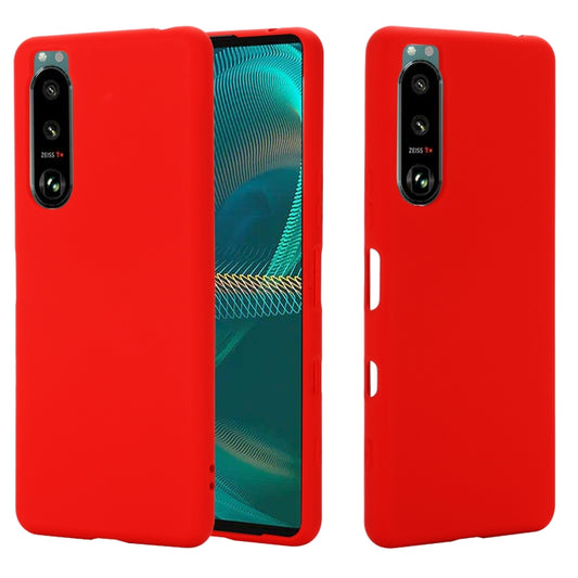 For Sony Xperia 5 III Solid Color Liquid Silicone Dropproof Full Coverage Protective Case(Red) by buy2fix