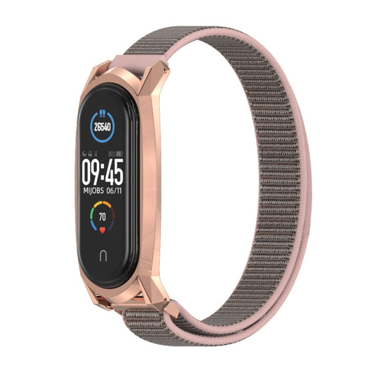 For Xiaomi Mi Band 6 / 5 / 4 / 3 Mijobs GT Nylon Loop Watch Band(Pink Sand Rose Gold) - Watch Bands by MIJOBS | Online Shopping UK | buy2fix