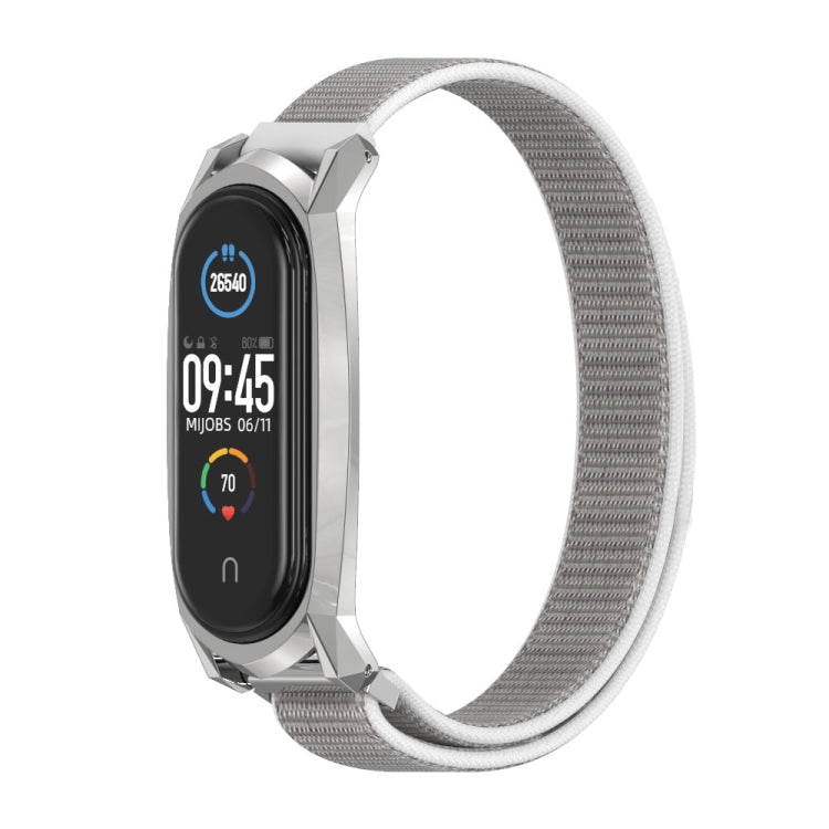 For Xiaomi Mi Band 6 / 5 / 4 / 3 Mijobs GT Nylon Loop Watch Band(Seashell Silver) - Watch Bands by MIJOBS | Online Shopping UK | buy2fix
