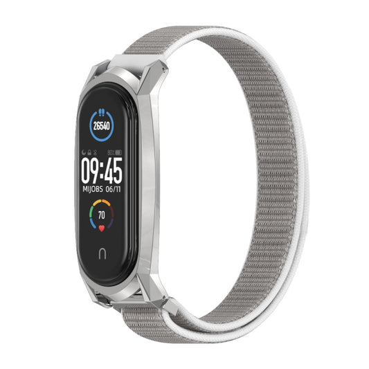For Xiaomi Mi Band 6 / 5 / 4 / 3 Mijobs GT Nylon Loop Watch Band(Seashell Silver) - Watch Bands by MIJOBS | Online Shopping UK | buy2fix