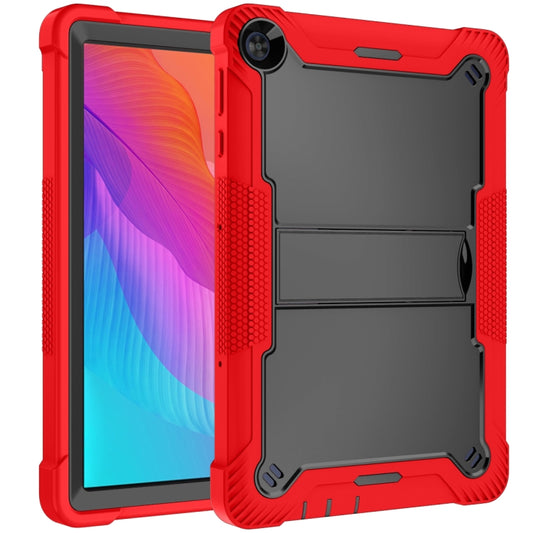 For Huawei MatePad T 10s / 10 Silicone + PC Shockproof Protective Case with Holder(Red + Black) - Huawei by buy2fix | Online Shopping UK | buy2fix