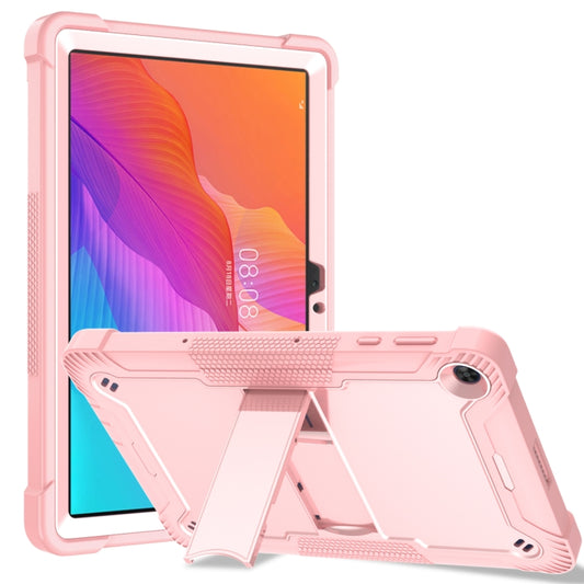 For Huawei MatePad T 10s / 10 Silicone + PC Shockproof Protective Case with Holder(Rose Gold) - Huawei by buy2fix | Online Shopping UK | buy2fix