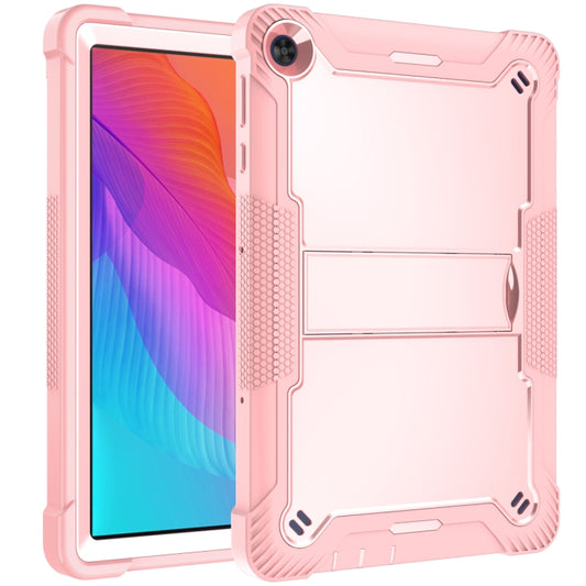 For Huawei MatePad T 10s / 10 Silicone + PC Shockproof Protective Case with Holder(Rose Gold) - Huawei by buy2fix | Online Shopping UK | buy2fix