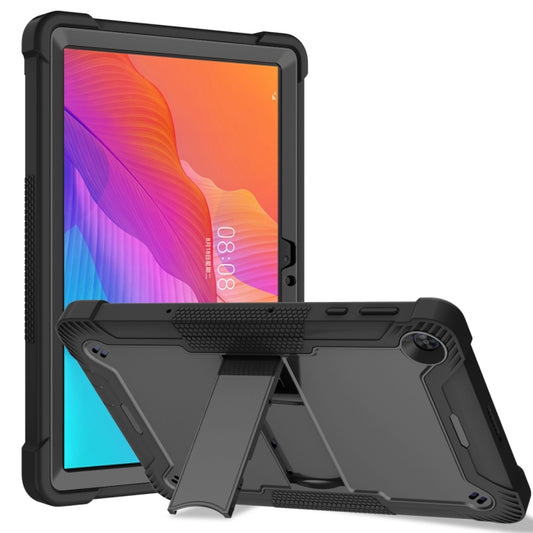 For Huawei MatePad T 10s / 10 Silicone + PC Shockproof Protective Case with Holder(Black) - Huawei by buy2fix | Online Shopping UK | buy2fix