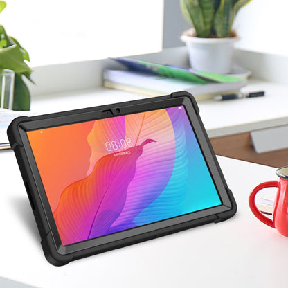 For Huawei MatePad T 10s / 10 Silicone + PC Shockproof Protective Case with Holder(Black) - Huawei by buy2fix | Online Shopping UK | buy2fix
