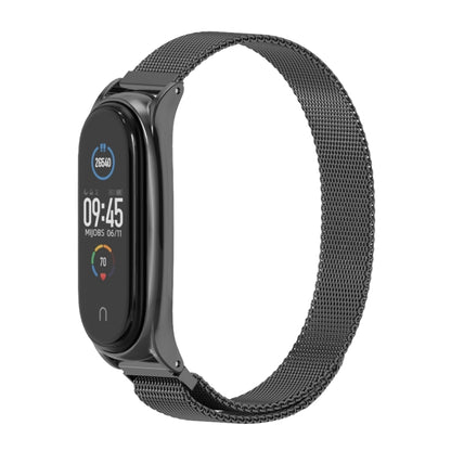 For Xiaomi Mi Band 6 / 5 / 4 / 3 Mijobs Milan Magnetic Plus Stainless Steel Watch Band(Black) - Watch Bands by MIJOBS | Online Shopping UK | buy2fix