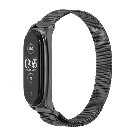For Xiaomi Mi Band 6 / 5 / 4 / 3 Mijobs Milan Magnetic Plus Stainless Steel Watch Band(Black) - Watch Bands by MIJOBS | Online Shopping UK | buy2fix