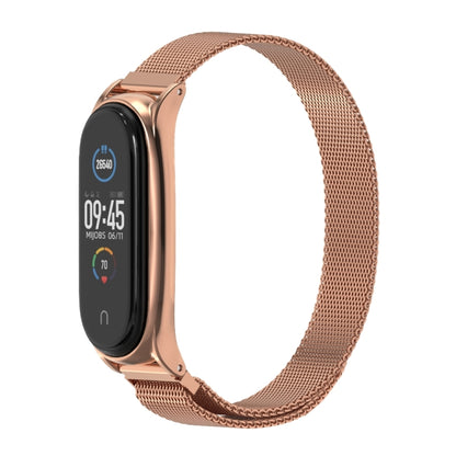 For Xiaomi Mi Band 6 / 5 / 4 / 3 Mijobs Milan Magnetic Plus Stainless Steel Watch Band(Rose Gold) - Watch Bands by MIJOBS | Online Shopping UK | buy2fix