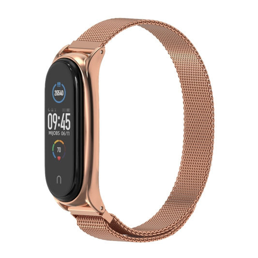 For Xiaomi Mi Band 6 / 5 / 4 / 3 Mijobs Milan Magnetic Plus Stainless Steel Watch Band(Rose Gold) - Watch Bands by MIJOBS | Online Shopping UK | buy2fix