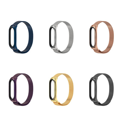 For Xiaomi Mi Band 6 / 5 / 4 / 3 Mijobs Milan Magnetic Plus Stainless Steel Watch Band(Black) - Watch Bands by MIJOBS | Online Shopping UK | buy2fix