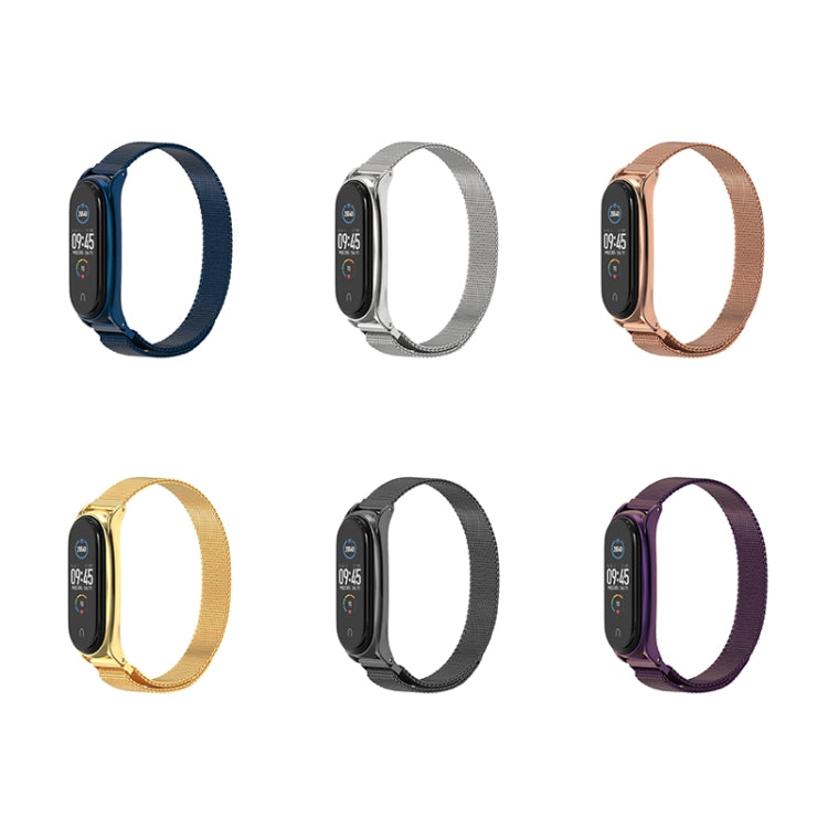 For Xiaomi Mi Band 6 / 5 / 4 / 3 Mijobs Milan Magnetic Plus Stainless Steel Watch Band(Black) - Watch Bands by MIJOBS | Online Shopping UK | buy2fix