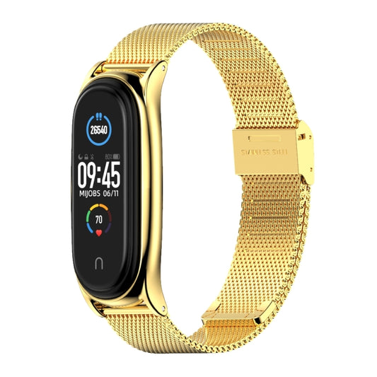 For Xiaomi Mi Band 6 / 5 / 4 / 3 Mijobs Milan Buckle Plus Stainless Steel Watch Band(Gold) - Watch Bands by MIJOBS | Online Shopping UK | buy2fix