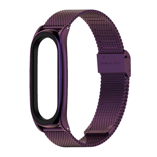 For Xiaomi Mi Band 6 / 5 / 4 / 3 Mijobs Milan Buckle Plus Stainless Steel Watch Band(Purple) - Watch Bands by MIJOBS | Online Shopping UK | buy2fix