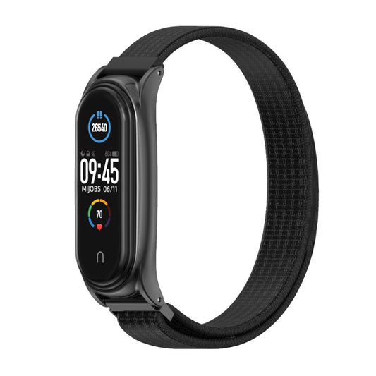For Xiaomi Mi Band 6 / 5 / 4 / 3 Mijobs Nylon Loop Plus Watch Band Watch Band(Black) - Watch Bands by MIJOBS | Online Shopping UK | buy2fix