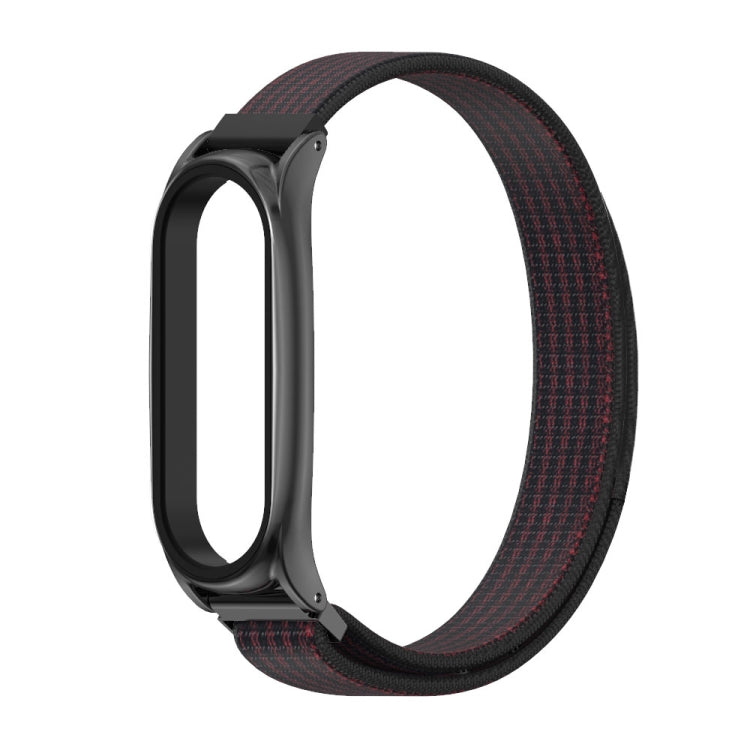 For Xiaomi Mi Band 6 / 5 / 4 / 3 Mijobs Nylon Loop Plus Watch Band Watch Band(Black Red) - Watch Bands by MIJOBS | Online Shopping UK | buy2fix